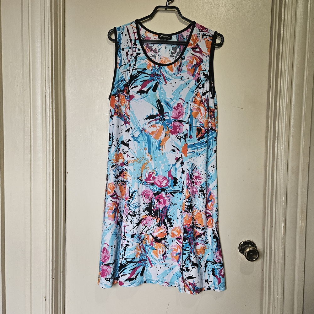 Floral Sleeveless Dress - Multicolor